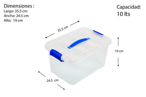 Caja Trasparente Milan Capacidad 10 litros